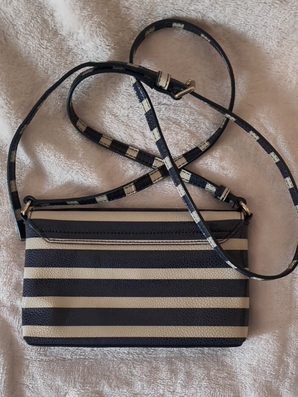 Kate Spade Navy and Cream Striped Crossbody Bag - Picture 3 of 5